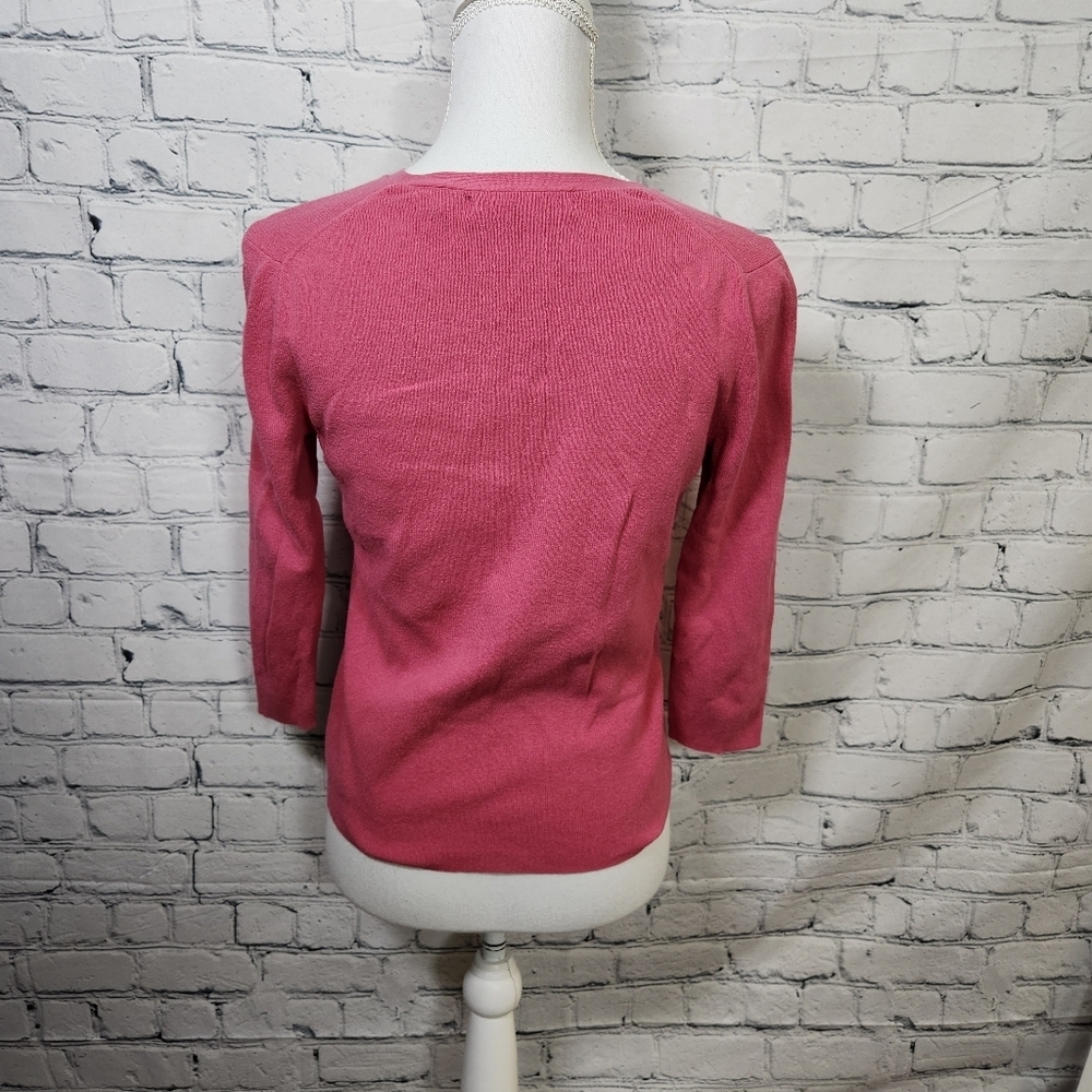 Express Women's Pink V-Neck Lightweight Long Sleeve Sweater Top Size Medium - Picture 4 of 10